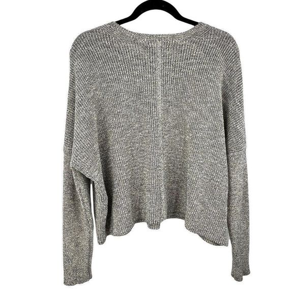 J Brand Ribbed Marled Boxy Oversized Drop Shoulder Crop Sweater 8895SW95 - Picture 6 of 7